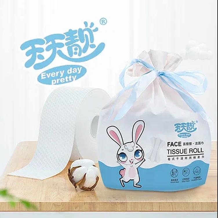 天天靓喜擦擦特价3包包邮60片卷式干湿两用棉柔洗面巾
